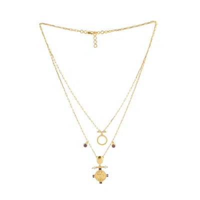 Kensho Heirlooms Women's The Aquarius Zodiac Amulet Necklace In Gold