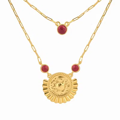 Kensho Heirlooms Women's The Cancer Zodiac Amulet Necklace In Gold