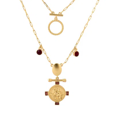 Kensho Heirlooms Women's The Capricorn Zodiac Amulet Necklace In Gold
