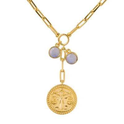 Kensho Heirlooms Women's The Libra Zodiac Amulet Necklace In Gold