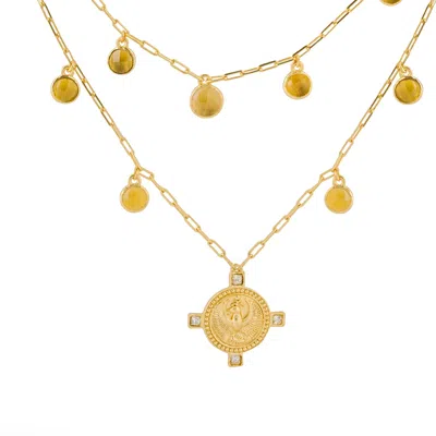 Kensho Heirlooms Women's The Scorpio Zodiac Amulet Necklace In Gold