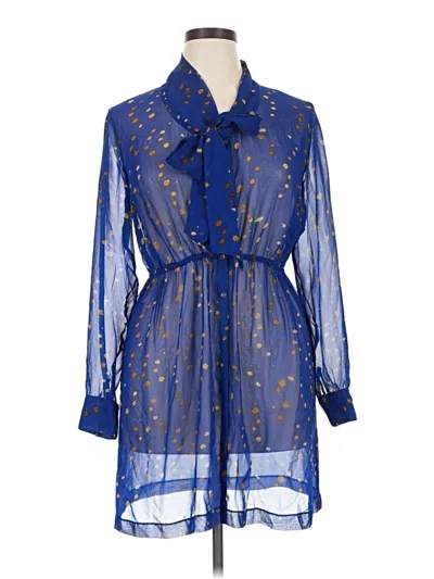 Pre-owned Kensie 3/4 Sleeve Blouse In Blue