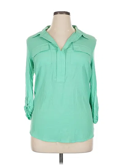 Pre-owned Kensie 3/4 Sleeve Blouse In Green