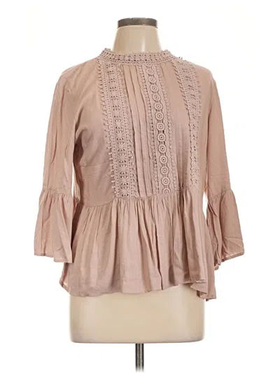 Pre-owned Kensie 3/4 Sleeve Blouse In Tan