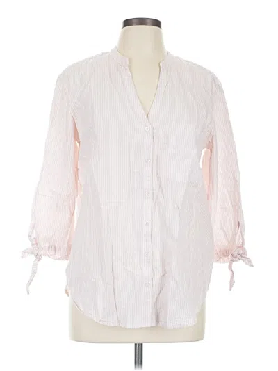 Pre-owned Kensie 3/4 Sleeve Button Down Shirt In Pink