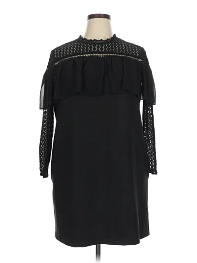 Pre-owned Kensie 3/4 Sleeve Top Black Cold Shoulder Neckline Tops