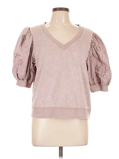 Pre-owned Kensie 3/4 Sleeve Top Pink Cold Shoulder Neckline Tops