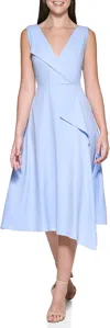 Kensie A-line Midi Dress In Perri Blue In Blue