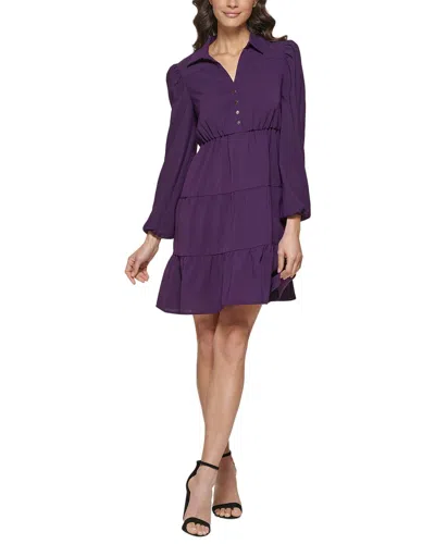 Kensie A-line Dress In Eggplant