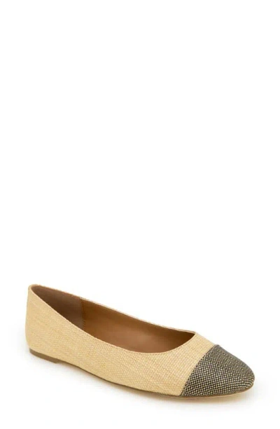 Kensie Allie Cap Toe Woven Flat In Natural