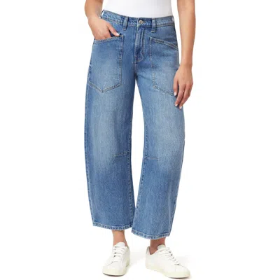 Kensie Barrel Leg Cargo Pocket Jeans In Blue