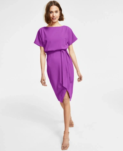 Kensie Blouson Wrap Dress In Ultra Violet