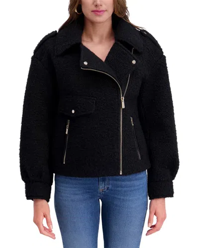 KENSIE KENSIE BOUCLE WOOL MOTO JACKET