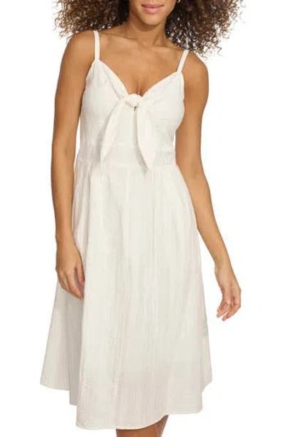 KENSIE KENSIE BOW TIE FRONT COTTON MINIDRESS