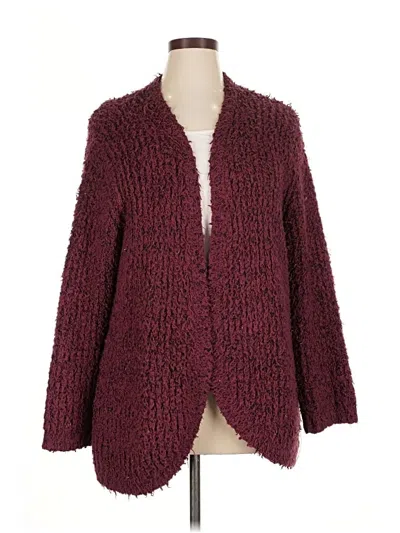 Pre-owned Kensie Cardigan Sweater In Burgundy