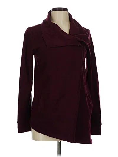 Pre-owned Kensie Cardigan Sweater In Burgundy