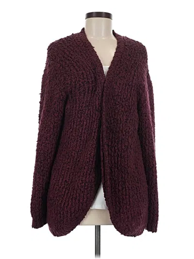 Pre-owned Kensie Cardigan Sweater In Burgundy