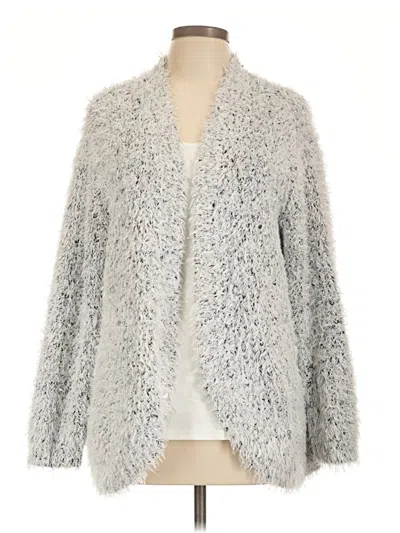 Pre-owned Kensie Cardigan Sweater In Silver