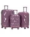 Kensie Chic Hardside Luggage Set, 3-piece In Wisful Mauve