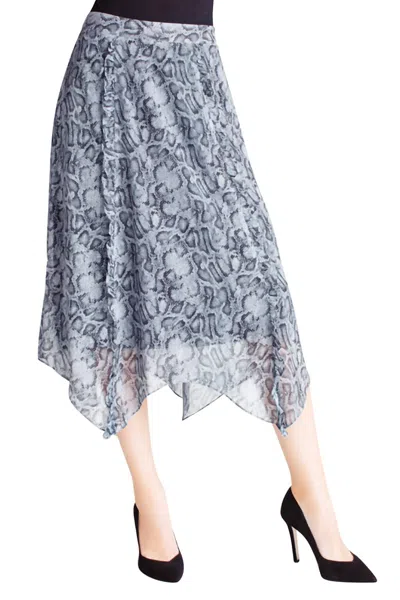 Kensie Chiffon Midi Skirt In Snakeskin In Multi