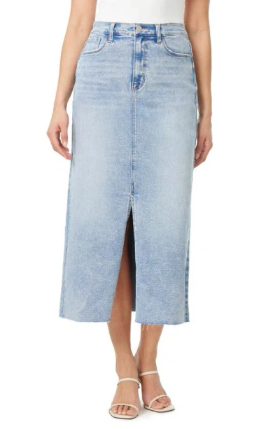 Kensie Classic High Waist Denim Midi Skirt In Lismore