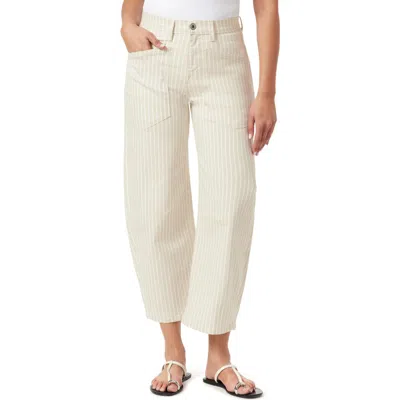 Kensie Corduroy Barrel Leg Ankle Pants In White