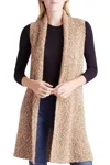 Kensie Cotton Tweed Sweater Vest In Brown In Brown
