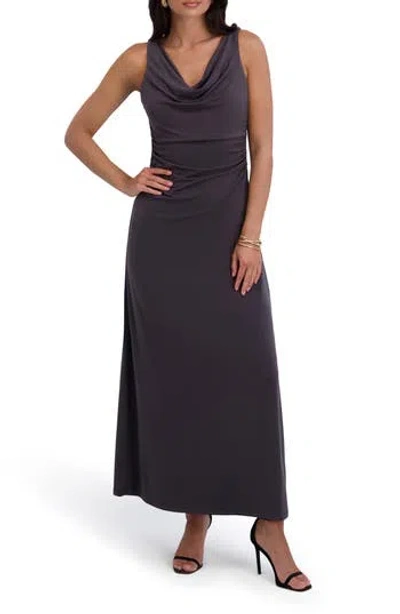 Kensie Cowl Neck Midi Sundress In Gray