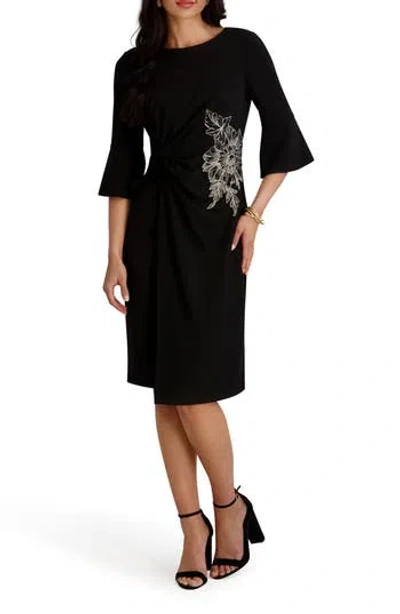 Kensie Crepe Scuba Dress In Black