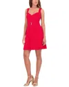Kensie Sweetheart Neck Scuba Crepe Minidress In Red