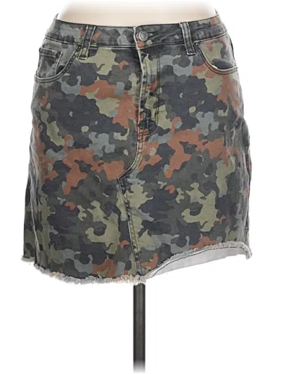 Pre-owned Kensie Denim Skirt In Gray