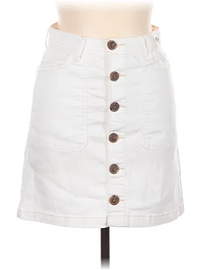 Pre-owned Kensie Denim Skirt In White