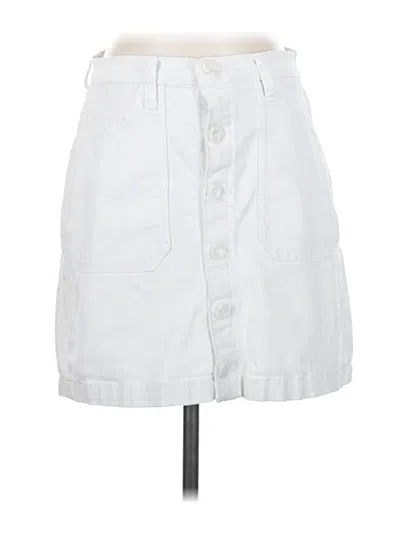 Pre-owned Kensie Denim Skirt In White