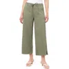 Kensie Drapey Easy Cropped Drawstring Pants In Green