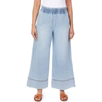 Kensie Drapey Stitch Detail Wide Leg Jeans