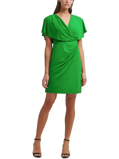 Kensie Dresses Womens Mini Slouchy Cocktail And Party Dress In Green