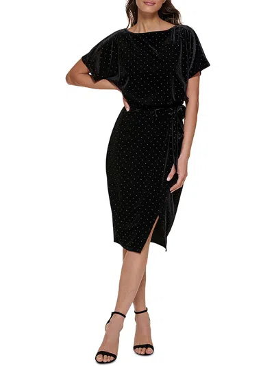 Kensie Dresses Womens Party Knee-length Fit & Flare Dress In Black