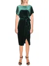 Kensie Dresses Womens Velvet Boatneck Midi Dress In Gold