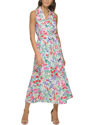 Kensie Dresses Womens Woven Floral Midi Dress In Multi