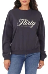 Kensie Easy Graphic Sweatshirt In Black