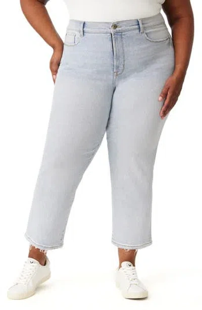 Kensie Ella High Waist Crop Slim Straight Leg Jeans In Blue