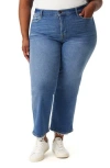 Kensie Ella High Waist Crop Slim Straight Leg Jeans In Blue