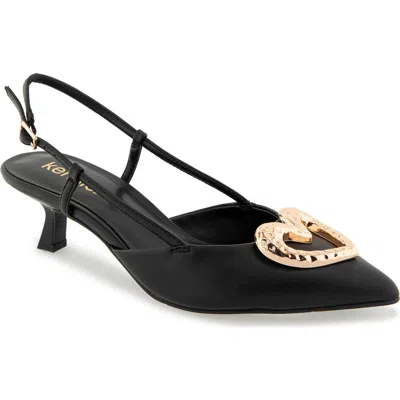 Kensie Elliana Heart Slingback Pump In Black