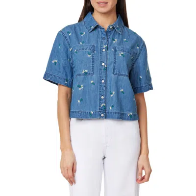 Kensie Embroidered Camp Shirt