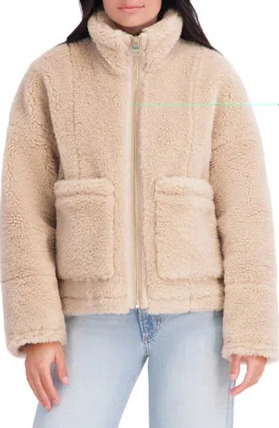 Kensie Faux Fur Coat In Brown