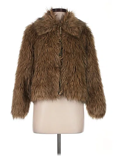 Pre-owned Kensie Faux Fur Jacket In Brown