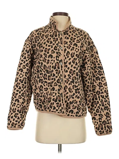 Pre-owned Kensie Faux Fur Jacket In Gold
