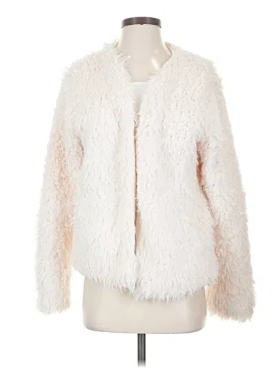 Pre-owned Kensie Faux Fur Jacket In White
