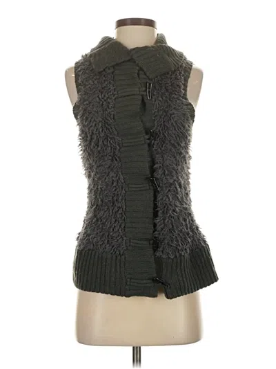 Pre-owned Kensie Faux Fur Vest In Gray