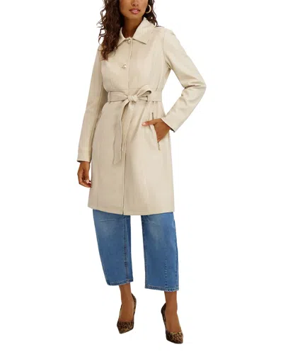 Kensie Faux Leather Jacket In Stone